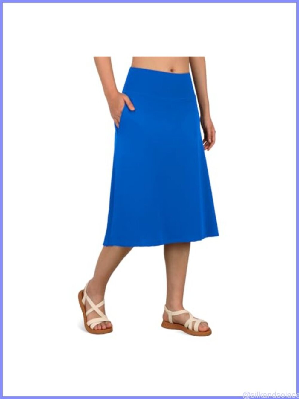 Modest Swim Skirt with Built-in Leggings 26" Midi Length UPF